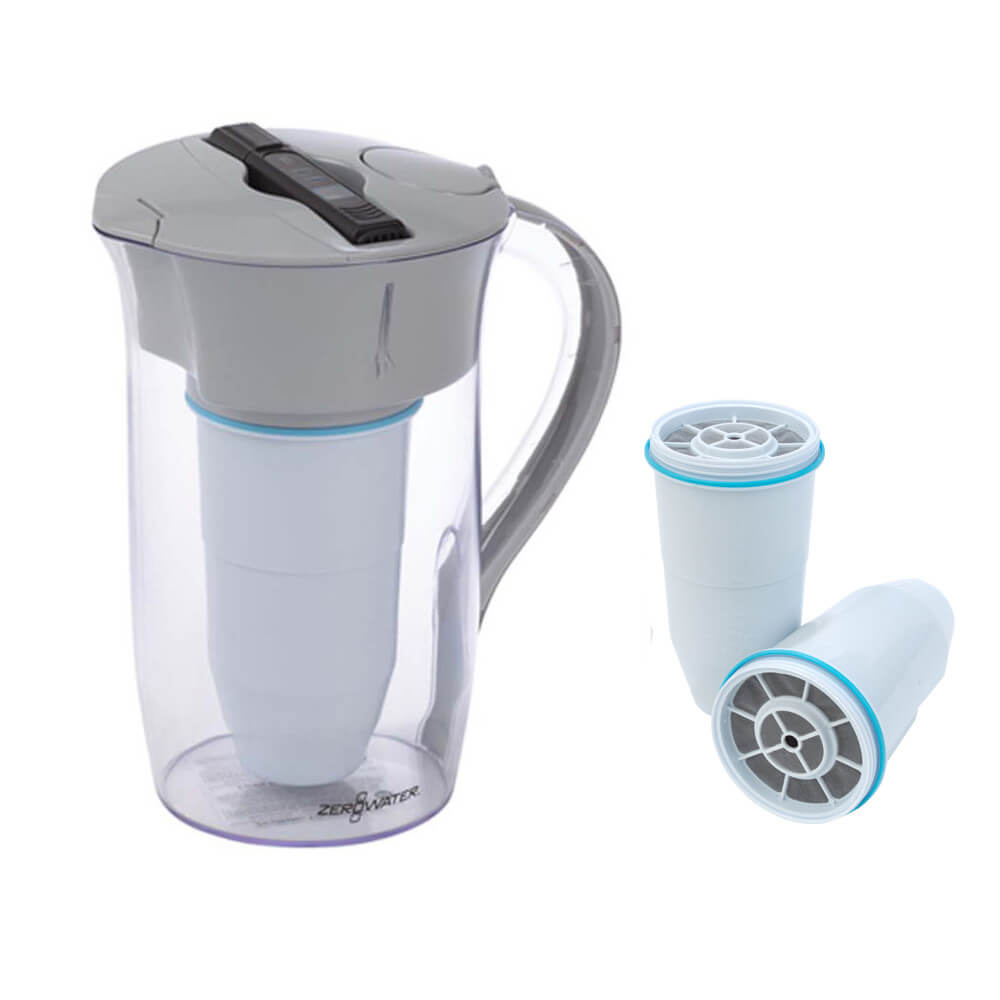 ZeroWater – 1,9 liter waterkan rond – met TDS meter – Met 3 Filters