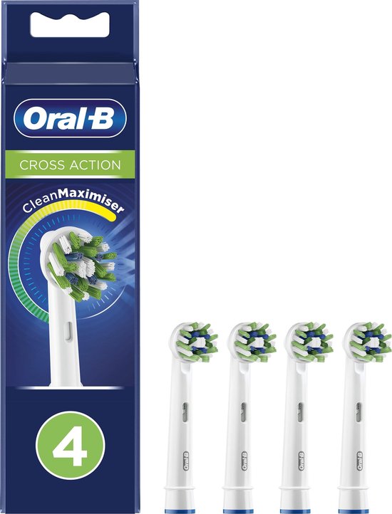Oral-B CrossAction – Met CleanMaximiser-technologie – Opzetborstels – 4 Stuks