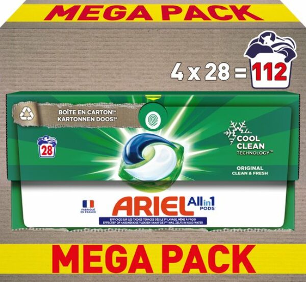 Ariel All-in-1 Wasmiddel Pods - Original - Voordeelverpakking 4 x 28 Wasbeurten review en ervaring