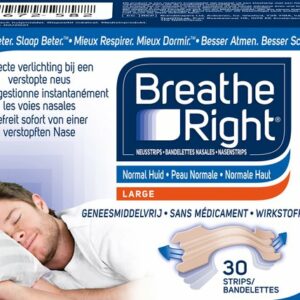 Breathe Right Anti Snurk Neusstrips - Neusspreider - Neuspleisters - Normale Huid - Large 30 stuks - Huidskleurig - Goede Nachtrust - Huidvriendelijk - Ideaal bij Verkoudheid en Allergieën review en ervaring