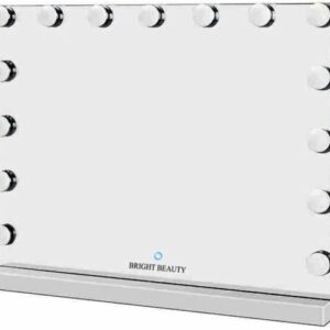 Bright Beauty Vanity hollywood make up spiegel met verlichting - 58 cm x 46 cm - zonder rand - drie lichtstanden - wit review en ervaring