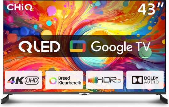 CHiQ U43QM8V 43-inch 4K QLED Google TV – Ultra-HD – Dolby Vision HDR – 2023 model
