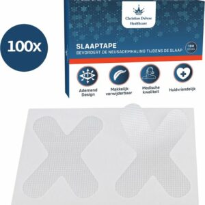 Christian Deluxe Healthcare ® Sleeptape - Anti-Snurk Mondpleisters - 100 stuks - Bevordert neusademhaling - Antisnurkstrips – Slaaptape - Voor een goede nachtrust - Myotape mondtape review en ervaring