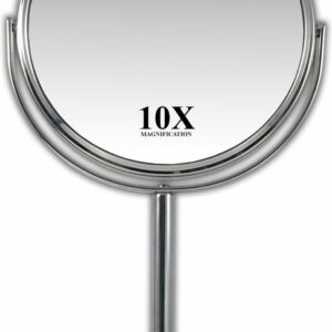 Gérard Brinard metalen spiegel standspiegel 10x vergroting - Ø18cm review en ervaring
