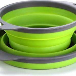 HI NATURE™ Vergiet opvouwbaar set van 2 stuks - Inklapbare vergiet - Groot en klein vergieten - Siliconen vergiet BPA Vrij | Vaatwasbestendig - Hittebestendig | Groen review en ervaring