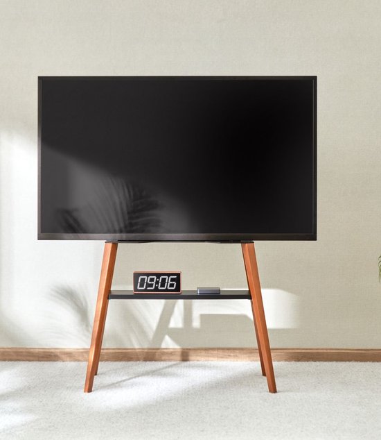 Houten TV standaard Deens | Vierpoot | Kleur: Zwart Walnoot