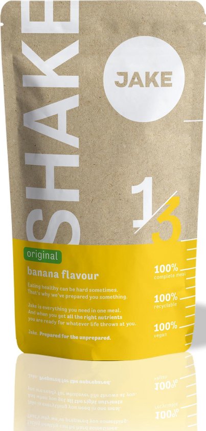 Jake Banaan Original 20 Maaltijden – Vegan Maaltijdvervanger – Poeder Maaltijdshake – Plantaardig, Rijk aan voedingsstoffen, Veel Eiwitten – Shakes