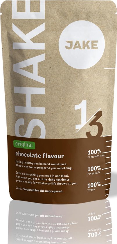Jake Chocolade Original 20 Maaltijden – Vegan Maaltijdvervanger – Poeder Maaltijdshake – Plantaardig, Rijk aan voedingsstoffen, Veel Eiwitten – Shakes