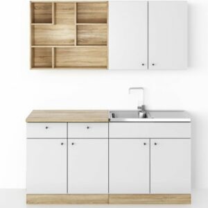 Kleine Keuken 160 cm – Moderne witte keuken – Keukenblok met Spoelbak & Sifon – Keuken Klein – Mini Keuken review en ervaring