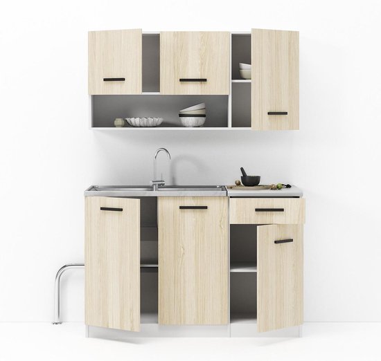 Kleine Keuken Strak – 120cm – Mini Keukenblok – Kitchenette met Franke Spoelbak – Goedkope Keukenkast