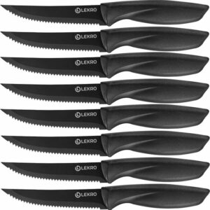 Lekro Steakmessen – 8-delige Steakmessenset – Vaatwasserbestendig - RVS - Zwart review en ervaring