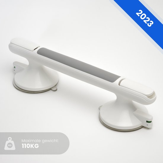 Luxor Home – Handgreep Met Zuignap – Zuignap Handgreep – Douche steun zonder boren – Veiligheidsgreep – Handgreep voor Badkamer & Toilet – Badkamer Accessoires – Invalide – Trekvermogen tot 110KG