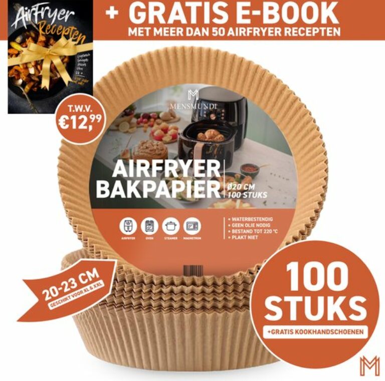 MENSMUNDI® Airfryer Bakpapier - Airfryer Bakpapier XXL - Airfryer Wegwerpbakjes - 100 stuks review en ervaring