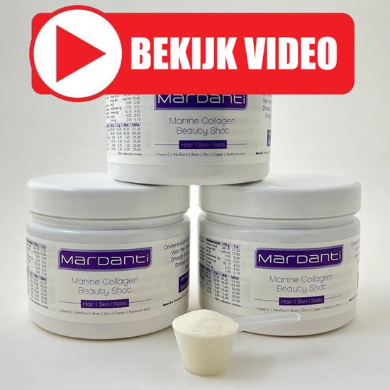 Mardanti Ultra Collageen Booster Set, Vitamine C, Riboflavine (B2), Biotine (B8), Zink, Koper, Hyaluronzuur! – Heerlijke smaak Aardbei