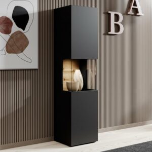 Meubella - Vitrinekast Asilento - Mat zwart - 36 cm review en ervaring