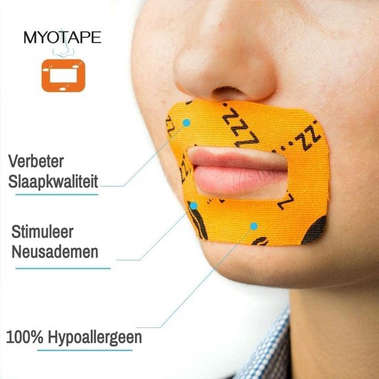 Myotape Gezonde Nachtrust 90 strips – Anti Snurkstrips – Neus Ademhaling  – Diepe Slaap – Astma & Allergieën Mondpleister