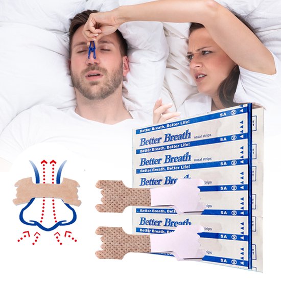Neusstrips – Neuspleisters – Neusspreider – Neusstrips snurken – Neuspleisters snurken – Anti snurk – Anti snurk producten – Anti snurk pleisters – Maat S/M – 30 Stuks – Zorg voor een betere nachtrust!