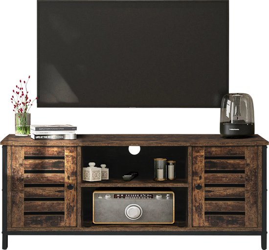 Nuvolix TV meubel – TV kast – TV tafel – vintage – industrieel – bruin – hout – 110*40*50CM