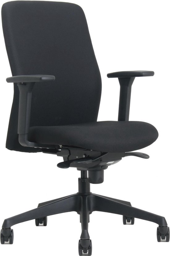 Office Hero® Pharaoh Ergonomische Bureaustoel voor Volwassenen – Verstelbare Armleuningen – Zwart – Stof – Gemonteerd geleverd