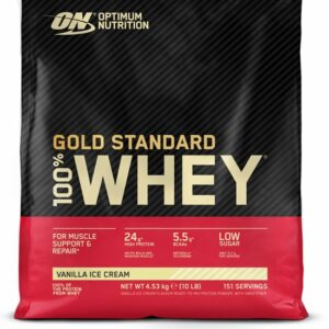 Optimum Nutrition Gold Standard 100% Whey Protein - Vanilla Ice Cream - Proteine Poeder - Eiwitshake - 4530 gram (146 servings) review en ervaring