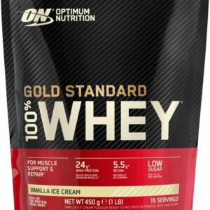 Optimum Nutrition Gold Standard 100% Whey Protein - Vanilla Ice Cream - Proteine Poeder - Eiwitshake - 465 gram (15 servings) review en ervaring