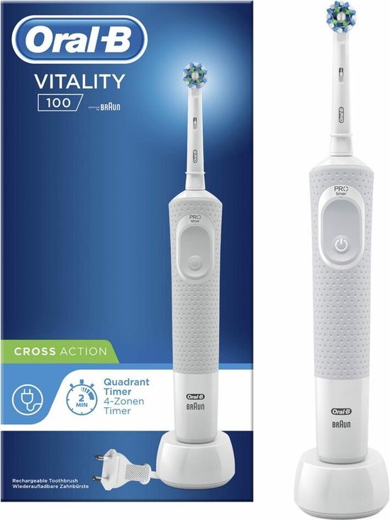 Oral-B Vitality 100 White CrossAction – Elektrische Tandenborstel – Powered By Braun