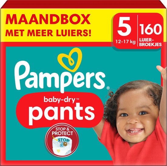 Pampers Baby-Dry Pants – Maat 5 (12-17kg) – 160 Luierbroekjes – Maandbox