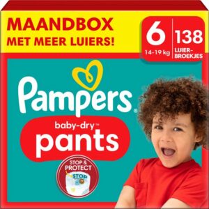 Pampers Baby-Dry Pants - Maat 6 (14-19kg) - 138 Luierbroekjes - Maandbox review en ervaring