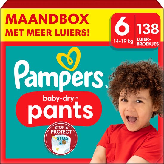 Pampers Baby-Dry Pants – Maat 6 (14-19kg) – 138 Luierbroekjes – Maandbox