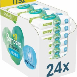 Pampers Harmonie Aqua Babydoekjes - 24 Verpakkingen - 1152 Babydoekjes review en ervaring