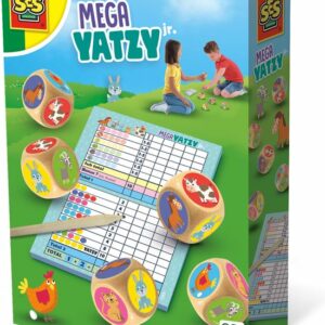 SES - Mega Yatzy junior - met plaatjes - simpele puntentelling - grote houten dobbelstenen review en ervaring