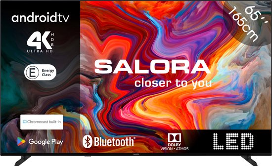 Salora SMART65TV – 65 Inch – Smart TV – 4K Ultra HD – 2023 – Android TV – Televisie