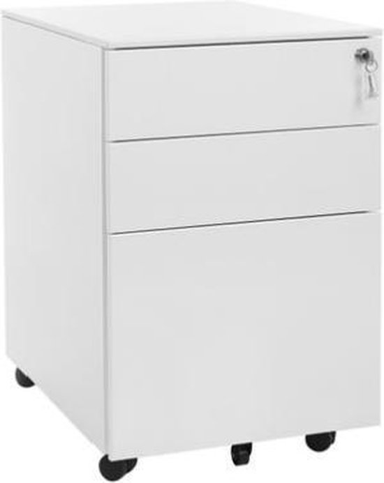 Segenn’s Elepsa Ladeblok bureau – Ladeblok – ladeblok op wieltjes – Wit – 52 x 39 x 60 cm
