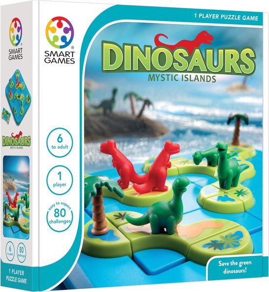 SmartGames – Dinosaurs Mystic Islands – 80 opdrachten – Breinbreker – Dinosaurus speelgoed