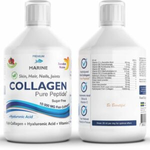 Swedish Nutra- Vloeibare Collageen 10000 MARINE - 500ml - Collagen- met Hyaluronzuur en Vitamine C- Anti aging -Anti Rimpel - Fijne lijntjes - Huid Haar Nagels-Jeugdige huid-100% natuurlijk- review en ervaring