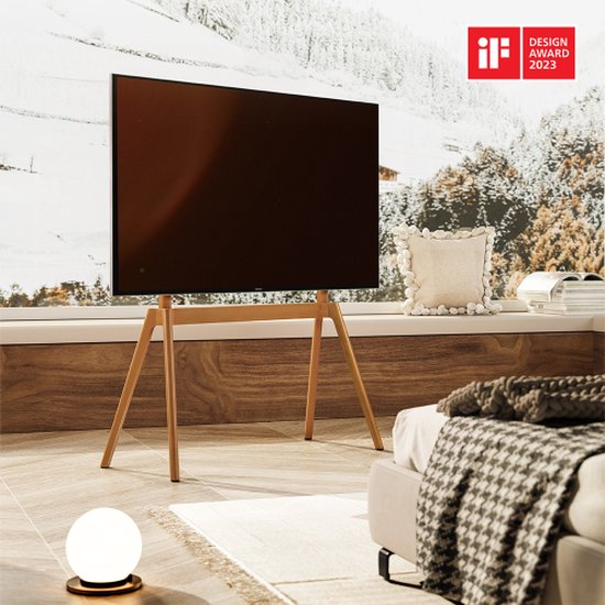 TV standaard Houten vierpoot | Van 49 inch t/m 75 inch | Kleur: Walnoot & Zwart