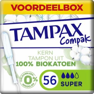 Tampax Cotton Protection Compak - Super - Tampons Met Inbrenghuls - 56 stuks review en ervaring