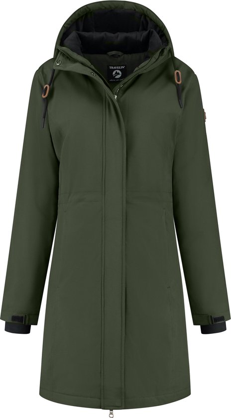 Travelin’ Jack Erla – Softshell Winterjas Dames – Parka Waterdicht Winddicht – Groen – Maat 42