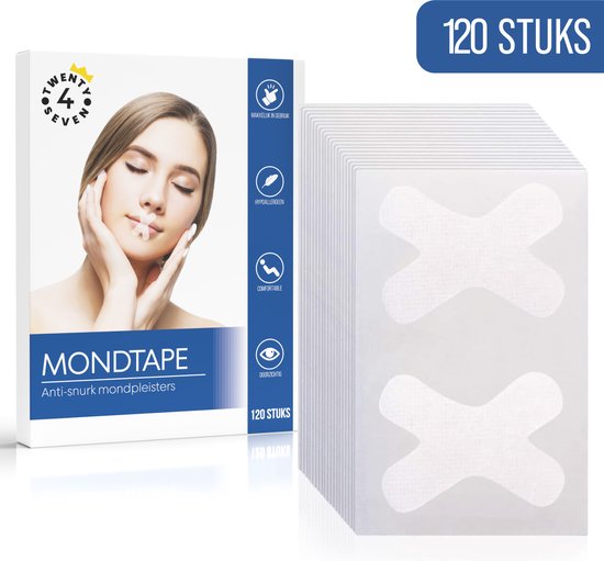 Twenty4seven® Anti Snurk Mondtape – 120 Stuks – Mondpleisters – Antisnurkstrips – Mouth Tape – Myotape – Mond Tape – Bevordert Neusademhaling – Slaaptape Voor Een Betere Nachtrust