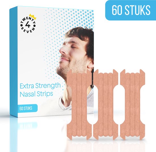 Twenty4seven® Anti Snurk Neusstrips – 60 Stuks – Neuspleisters – Neusspreider – Helpt Tegen Snurken & Verbetert Nachtrust