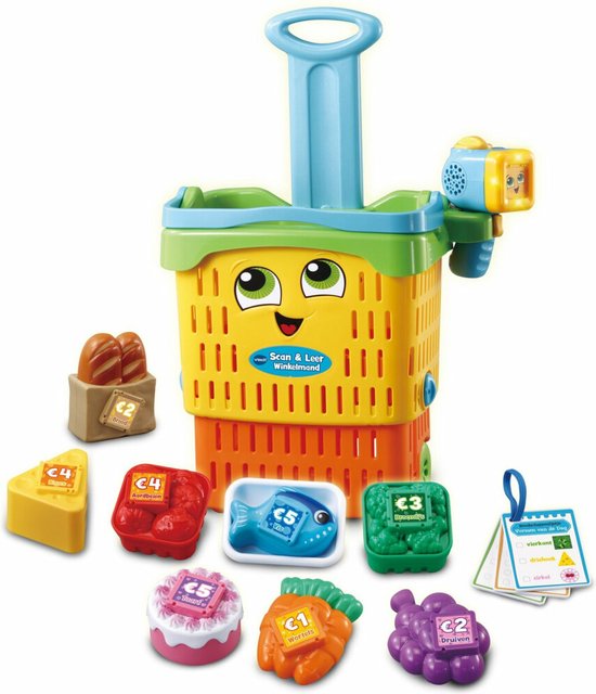 VTech Scan & Leer 2 in 1 Winkelmand – Interactief Baby Speelgoed – Maak Kennis met Vormen & Cijfers – 1,5 tot 5 Jaar