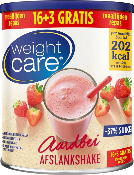 Weight Care Maaltijdshake Aardbei 16 + 3 gratis maaltijden
