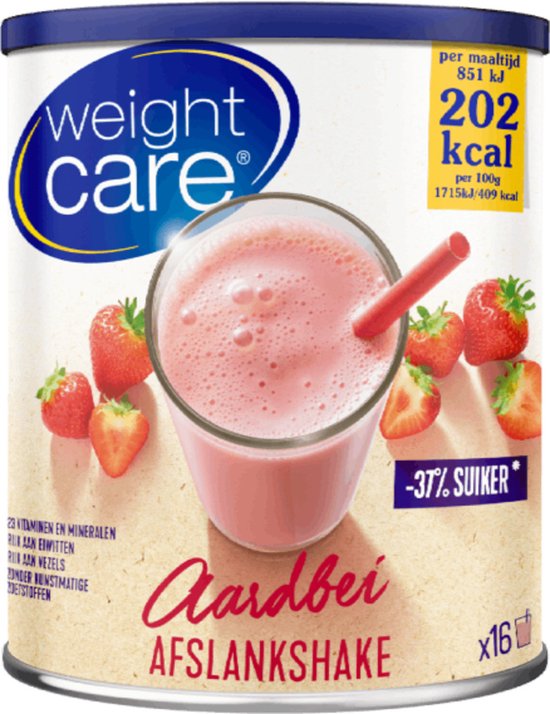 Weight Care Maaltijdshake Aardbei – 436 gram