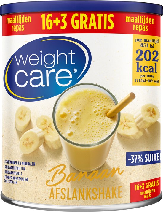 Weight Care Maaltijdshake Banaan 16 + 3 gratis maaltijden