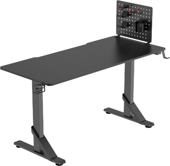 ZWAAR GAMINGBUREAU MET PEGBOARD EN RGB-VERLICHTING