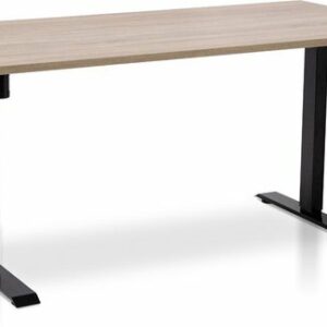 Zit-sta bureau elektrisch verstelbaar - MRC EASY | 160 x 80 cm | frame zwart - blad midden eiken review en ervaring