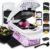 Lekro Multifunctionele Groentesnijder met Glazen Ovenschaal – Mandoline – Uiensnijder – Frietsnijder – Patatsnijder – Groentensnijder- Anti-slip mat – Glas & RSV – 12-delig